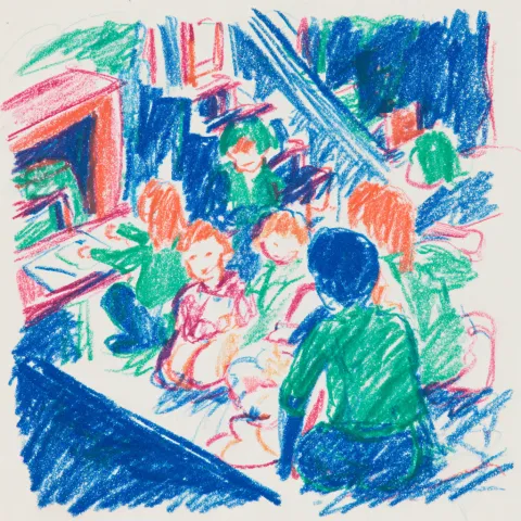 merdiven ve çocuklar