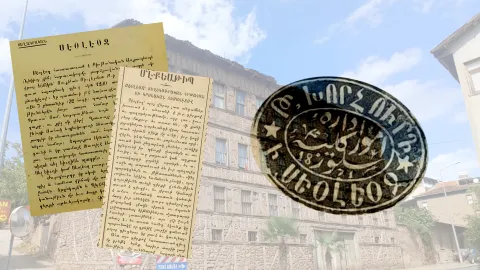 saloz kilise damgası ve gazete küpürleri